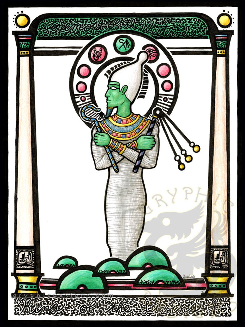 Egyptian Nouveau Osiris Original Artwork image 2