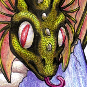 A Little Help Bronze Dragon Hatchling Original Drawing image 1