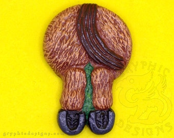 Horse Butt Handmade Magnet in Black, White, Bay, Chestnut, Palomino, or Gray