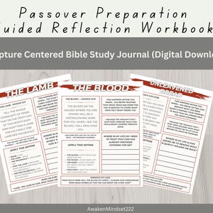 Passover Preparation Guided Reflection Workbook | Scripture Centered Bible Study Journal (Digital Download)