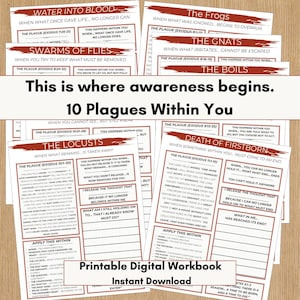 Cuaderno de trabajo sobre la sombra bíblica (imprimible) / Guía de reflexión sobre 10 patrones internos / Diario de autoconciencia espiritual