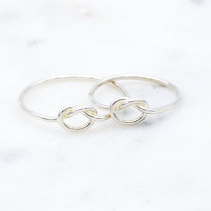 Sterling Silver Knot Ring, Dainty Silver Jewelry, Handmade Love Knot, Delicate Sterling Silver Rings for Women, Gift for Her