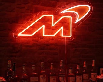 Race Car Neon Sign, McLaren Formula 1 Neon Sign, McLaren Lando Norris wall art, Garage Decor,F1 light sign,Mclaren F1 Gift, Christmas gifts