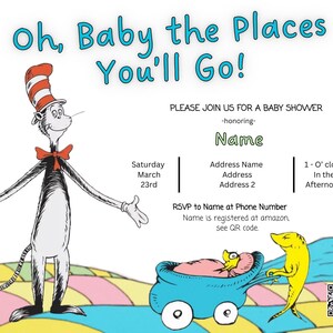 Oh, Baby The Places You'll Go! Baby Shower Invite