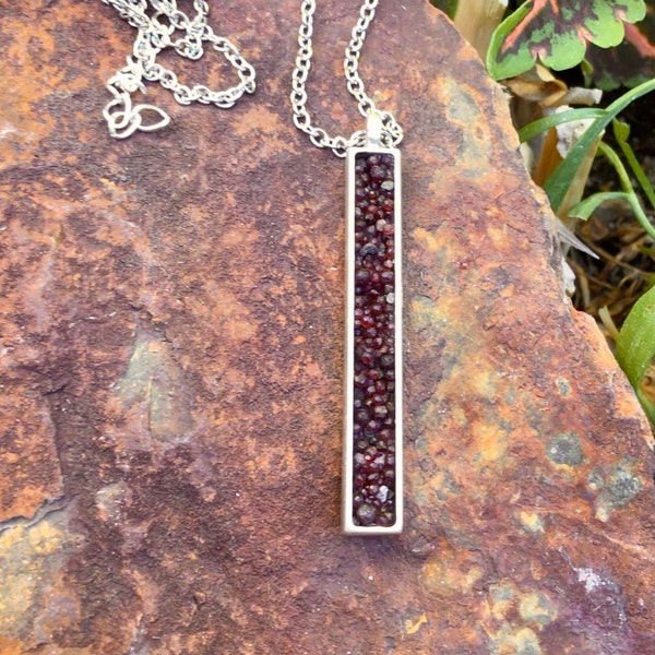 All Natural Hand Panned Pyrope Garnet Necklace