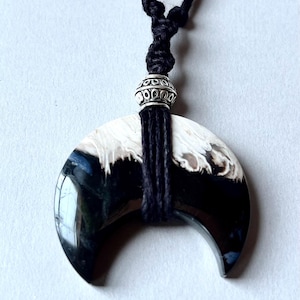 Crescent Moon Agate Necklace