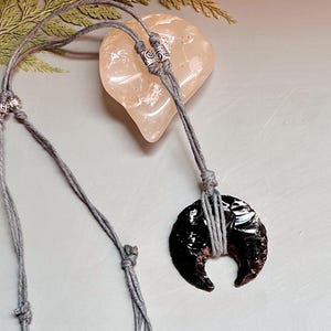 Stone Necklace: Crescent Moon