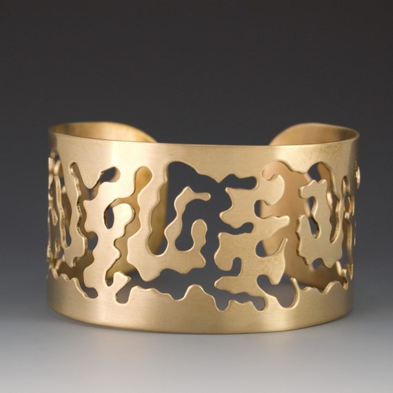 Items similar to Pierced Bronze Cuff Bracelet on Etsy