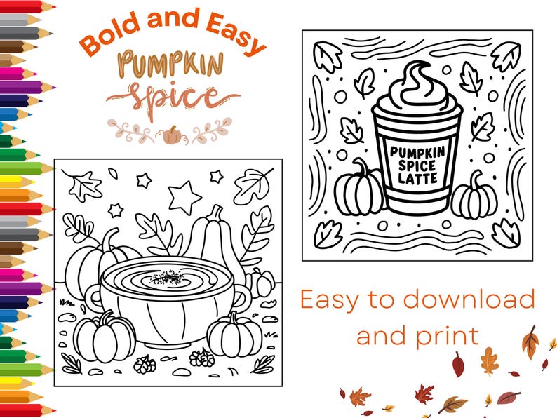 8 Pumpkin Colouring Pages PDF Printable Autumn Theme Coloring Pages ...