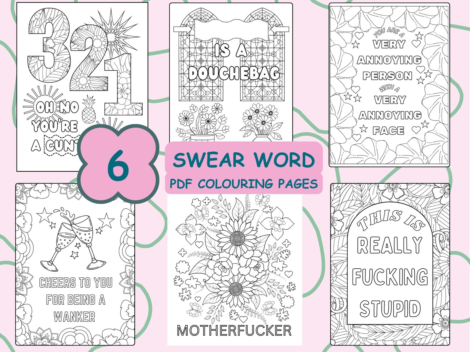 6 Detailed Swear Word Colouring Pages for Adults | Kidulting Activities ...