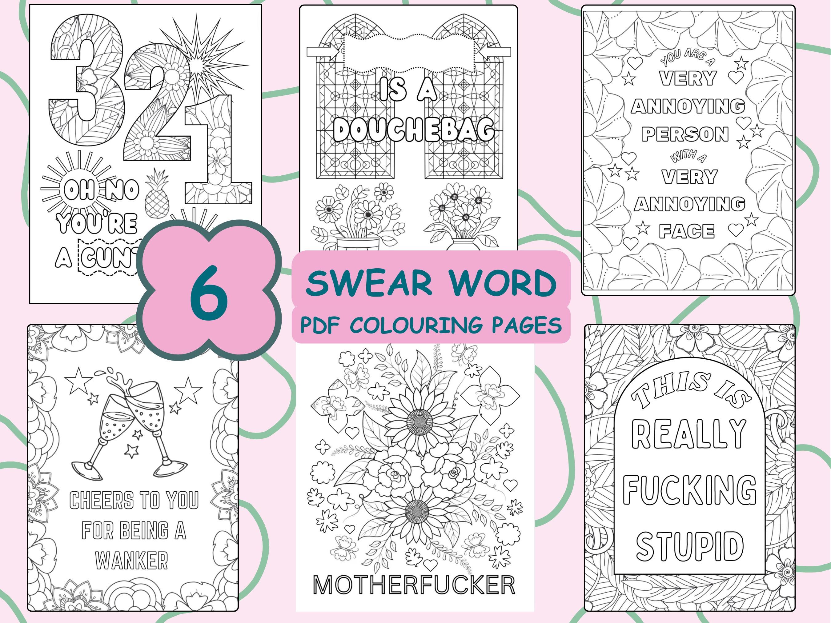 Swear Chart.pdf 6 Detailed Swear Word Colouring Pages for Adults | Kidulting Activities ...