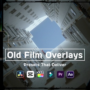 32 Overlays, Old Film, 8 mm Film, Color Burn, Retro Video Effect, Video Editing, DaVinci Resolve, Final Cut Pro, Premiere Pro... Drag&Drop