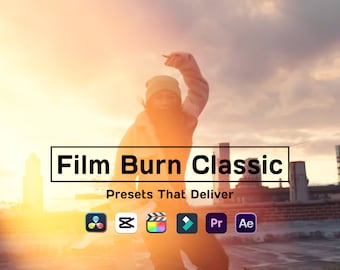 104 Overlays, Film Burn, 8 mm Film, Color Burn, Retro Video Effect, Video Editing, DaVinci Resolve, Final Cut Pro, Premiere Pro... Drag&Drop