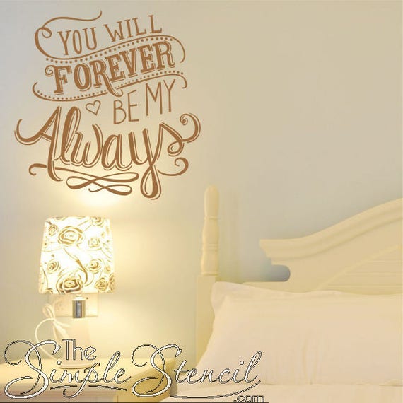 you will forever be my always romantic wall decals & quotes | etsy