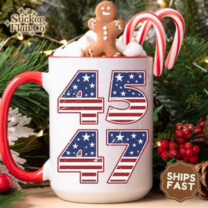 Trump 45/47 USA Flag Coffee Mug - Republican Gift