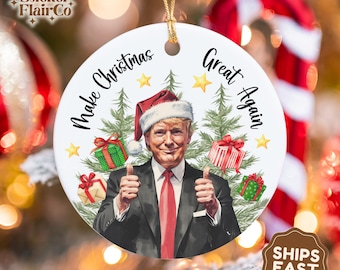 Trump Santa Christmas Ornament: Funny Political Holiday Decor
