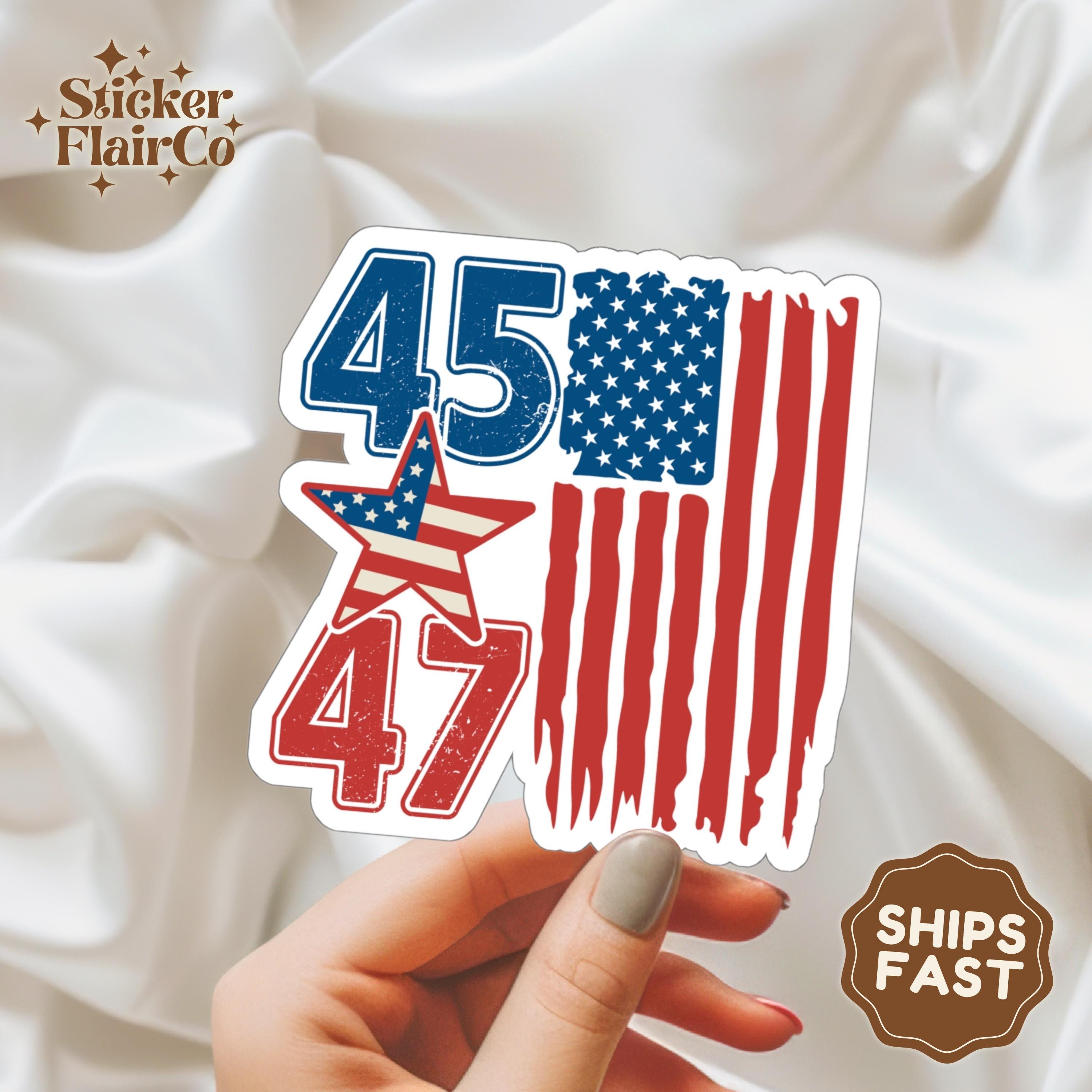 Trump 45/47 Sticker: Political Vinyl Decal for Patriots