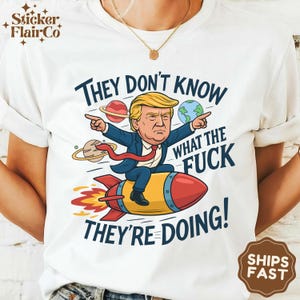 Funny Trump Rocket Graphic Tee: Political Humor T-Shirt