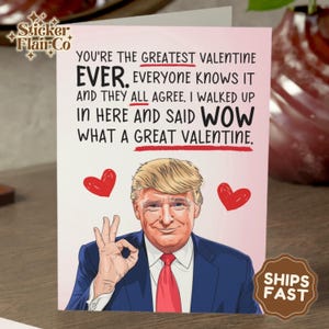 Lustige Trump Valentinstag Karte: Romantische Grußkarte