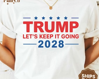 Trump 2028 Shirt | Patriotic Red White Blue Design