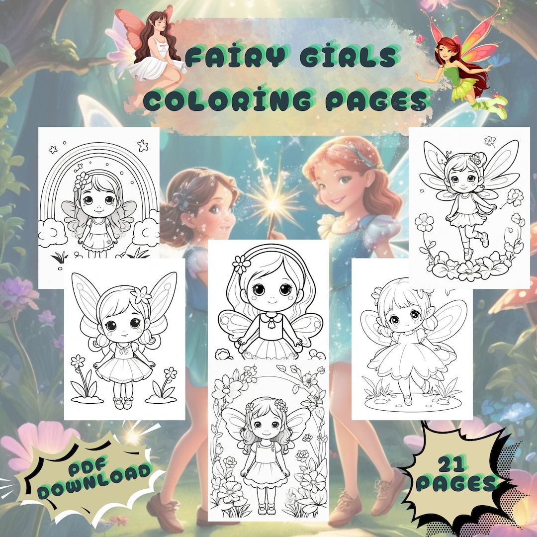 Printable Fairy Coloring Book 21 Fairy to Download & Print for Children