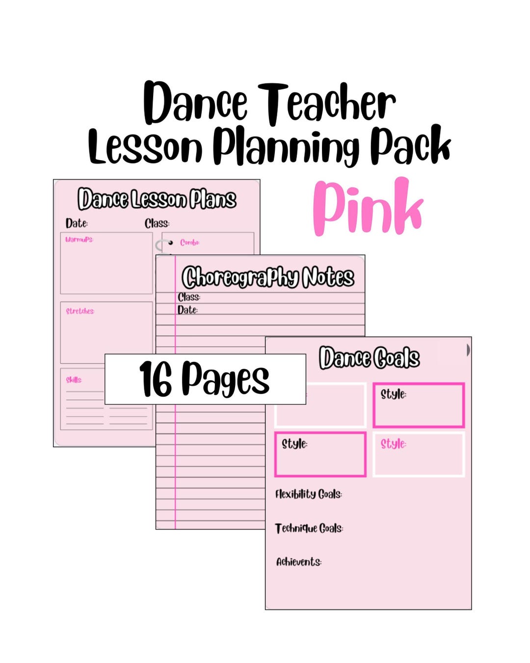Sample Ribbion Dance Lesson Plan Dance Teacher Lesson Planning Pack Pink | 16 Pages - Etsy