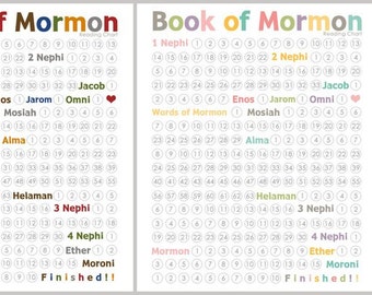 Book of Mormon Reading Chart - Instant Download
