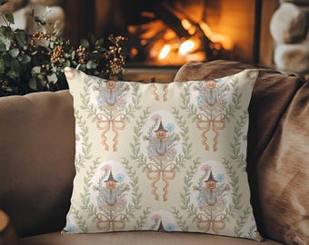 Floral Scarecrow Throw Pillow, Modern Farmhouse Fall Home Decor, Thanksgiving Hostess Gift, Autumn Home Accent, Seasonal Housewarming Gift
