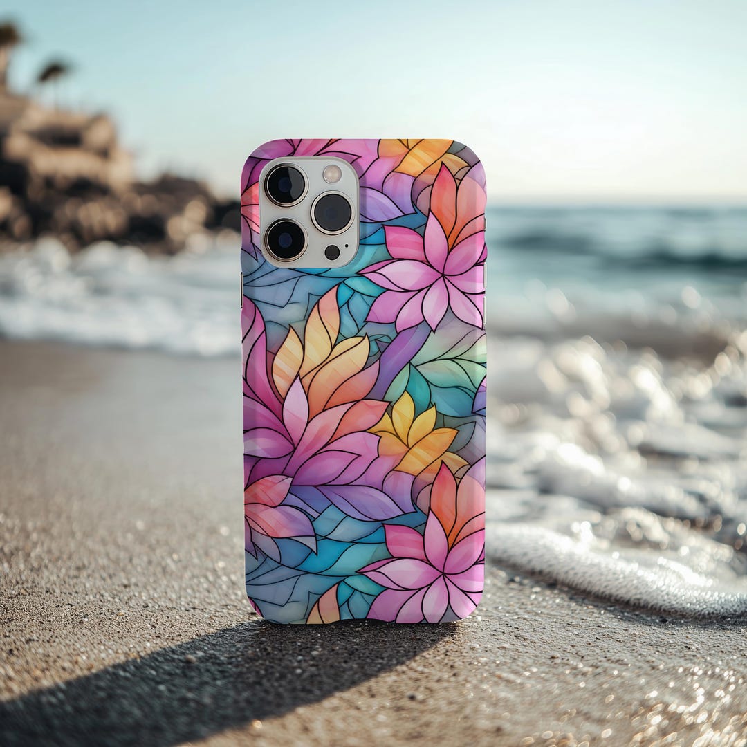Stained Glass Effect Android Tough Case, Floral Case for Android Phones ...