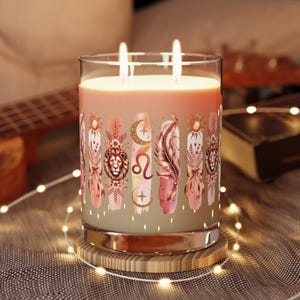 Leo Zodiac Sign Scented Soy Candle, Horoscope Birthday Candle, Astrology Home Decor, Birthday Gift For Her, Leo Lion Zodiac Celestial Sign