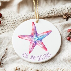 Starfish Holiday Ornament, Coastal Christmas Tree Decor, Coastal Christmas, Beach House Bauble, Nautical Winter Ornament, Beach House Accent