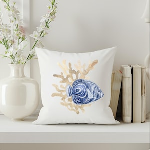 Tropical Fish Reversible Pillow, Marine Life Home Decor, Beach House Accent, Nautical Throw Pillow, Beach Vibes Housewarming Gift, Fish Gift