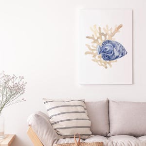 Tropical Fish CANVAS Wall Art, Watercolor Coral Artwork, Nautical Beach Decor, Coastal Sea Life Print, Coastal Chic Art, Beach House Accent
