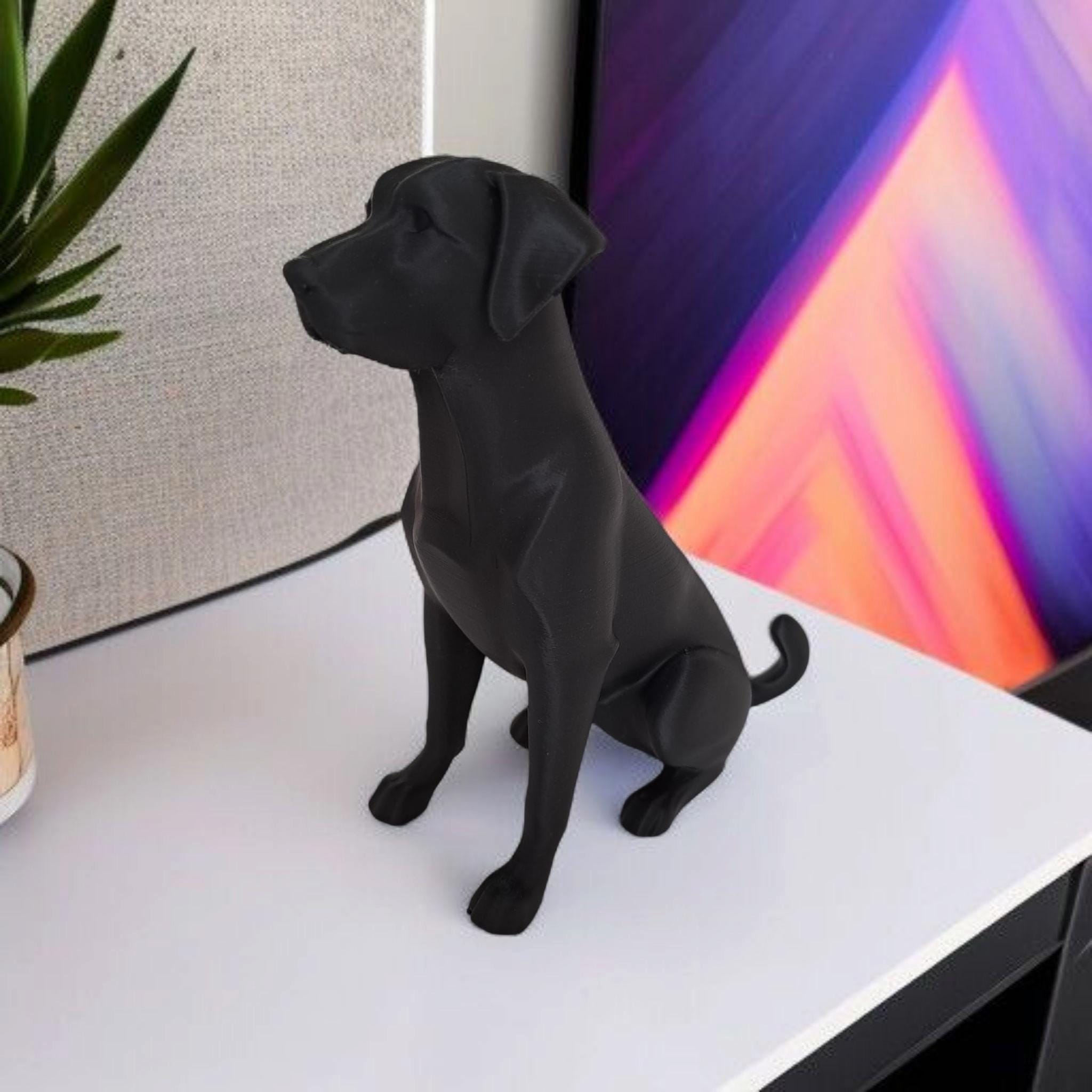 Modern Labrador Dog Statue: Large 3D Printed Black Lab Decor - Etsy