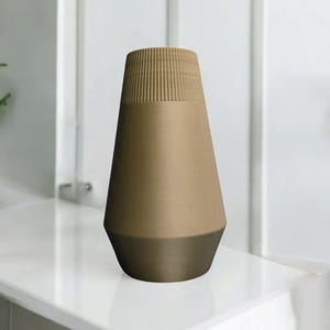 3D Printed Geometric Vase – Modern Minimalist Home Decor – Eco-Friendly Faux Vase for Dried Flowers