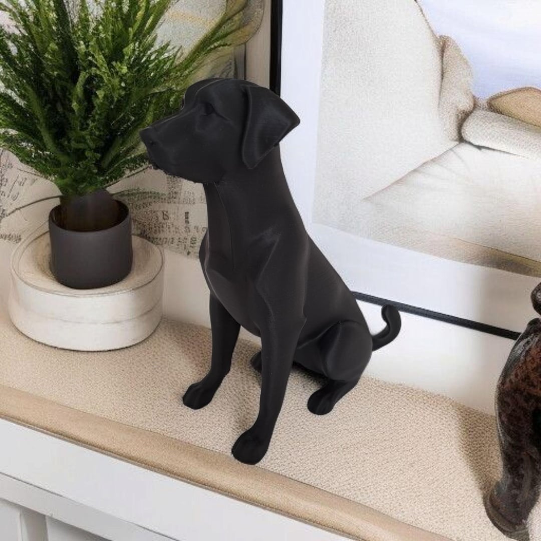 Modern Labrador Dog Statue: Large 3D Printed Black Lab Decor - Etsy