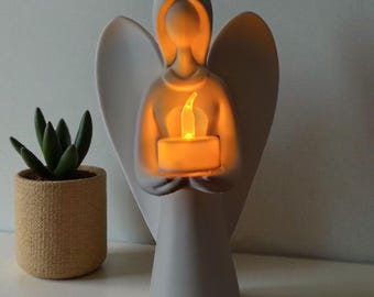 Modern Angel Tealight – Minimalist Christmas Decor & 3D Printed Home Accent