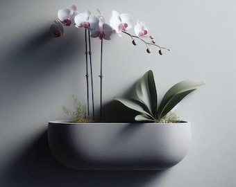 3D Printed Wall Planter: Modern Orchid Design, Indoor Home Decor