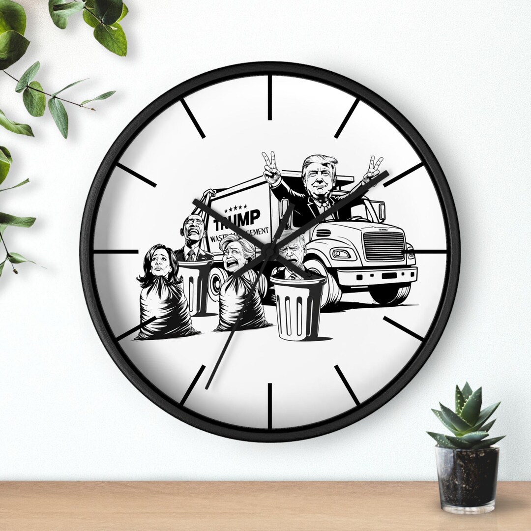 Trump Garbage Truck Clock Bold Trump Wall Clock Abstract Art Decor Wall ...