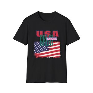 USA Great Again Unisex Softstyle T-Shirt, Patriotic American Tee, Flag Design, Political Gift, Independence Day Shirt, Election Campaign Top