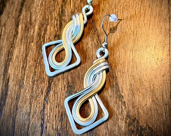Astrid Earrings - Viking design Celtic wave knot work - customize your own color