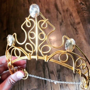 Princess Crown- Medieval Rennaisance - Hand Wire Wrapped - Choose Your Own gem COLORS- Circlet Tiara Bridal Wedding Hairpiece