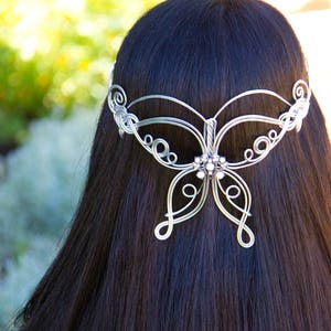 Butterfly Elven Coronation Circlet - Celtic Hand Wire Wrapped - Choose Your Own COLOR - Bridal Crown Wedding Tiara