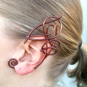 Wire Elf Ears Ear Cuffs Pair Ear Wraps Pixie Fairy Choose Your Color Aluminum Wire Filigree hypoallergenic image 4