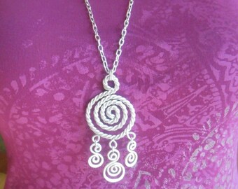 Sweet Dreams Necklace - Tribal Wire Work Spiral Necklace - Choose Your 3 Colors