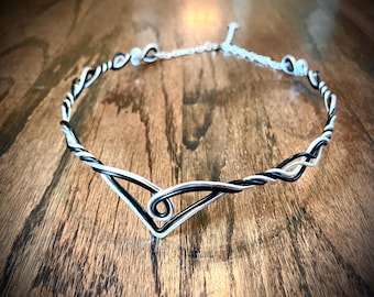 FREYA Circlet - Norse Celtic Elven Medieval Rennaisance - Customizable Colors Wire Crown Tiara - Bridal Wedding Hairpiece