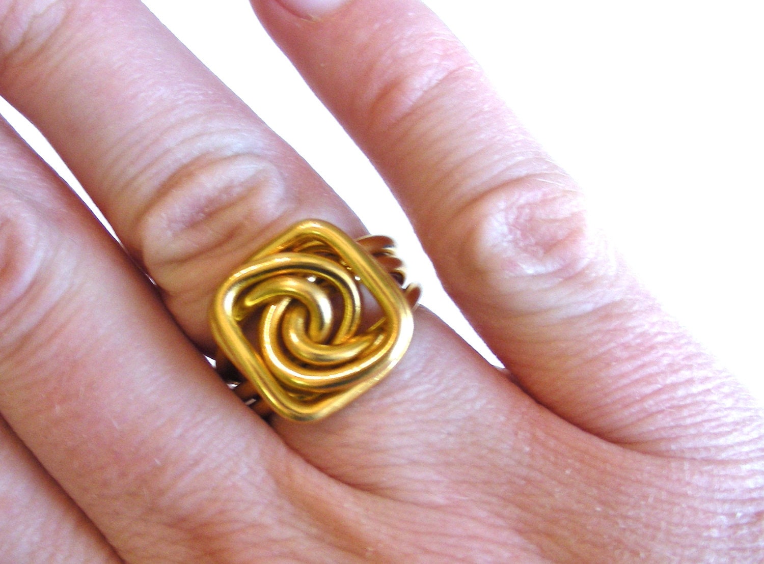 Wire Square Knot Ring Custom Made Etsy