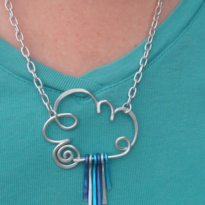Rain Cloud Necklace - Choose Rainbow or Raindrops or All Silver Wizard ...