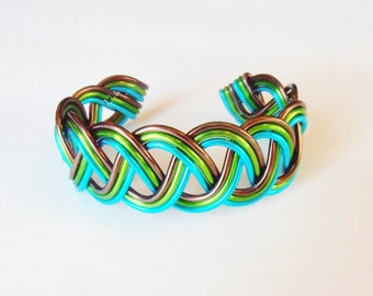 BRAIDED Celtic Cuff - Hand Wire Wrapped Bracelet - Choose Your Own COLORS