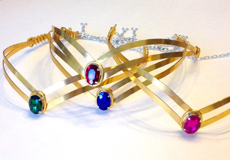 SAILOR MOON Tiara Jewel Headband Choose Your Own COLOR Cosplay Scout Costume Headpiece Hand Crafted Metal image 3